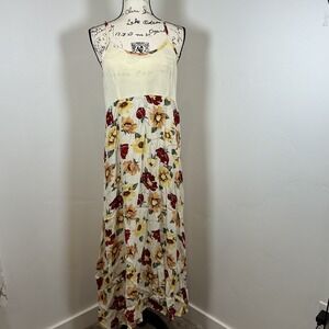 Patty Vintage 90s Floral Print‎ Rayon Maxi Dress Cottagecore Summer Made in USA